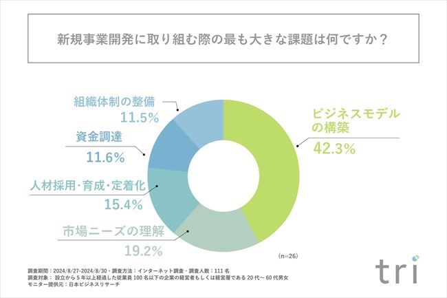 新規事業開発に取り組む際の最も大きな課題