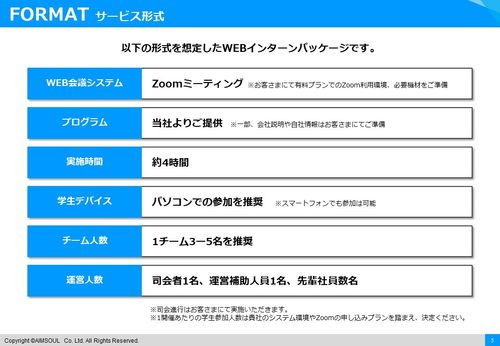 【オンライン対応】WEBインターンパック説明資料（14.7万円）