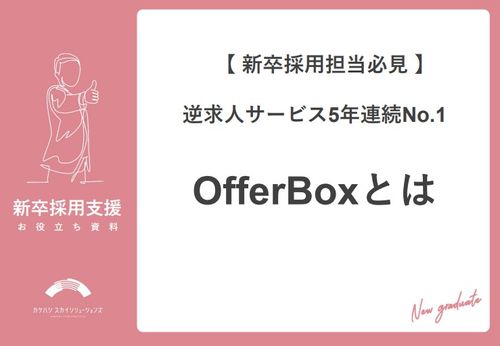 【新卒採用担当必見】逆求人サービス5年連続No.1「OfferBoxとは」
