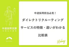 【中途採用担当必見】2026年最新ダイレクトリクルーティングサービスの特徴・違いがわかる比較表