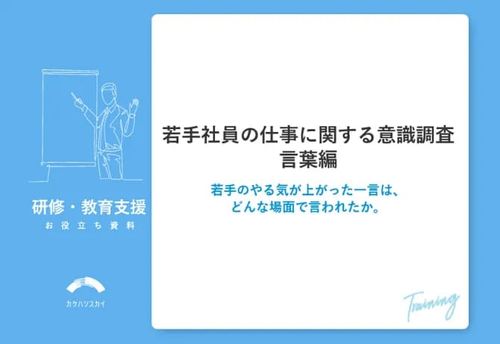【若手社員の仕事に関する意識調査～言葉編～】若手のやる気が上がった一言は、どんな場面で言われたか