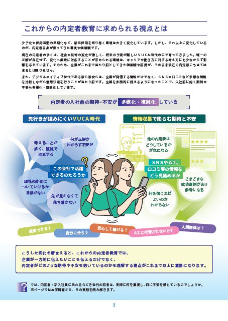 今どき世代の期待と不安に寄り添う内定者教育　～内定者と企業のすれ違いを防ぐ、新たな支援とは～