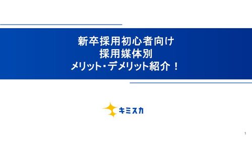 はじめての採用向けの新卒採用の媒体種類の比較資料