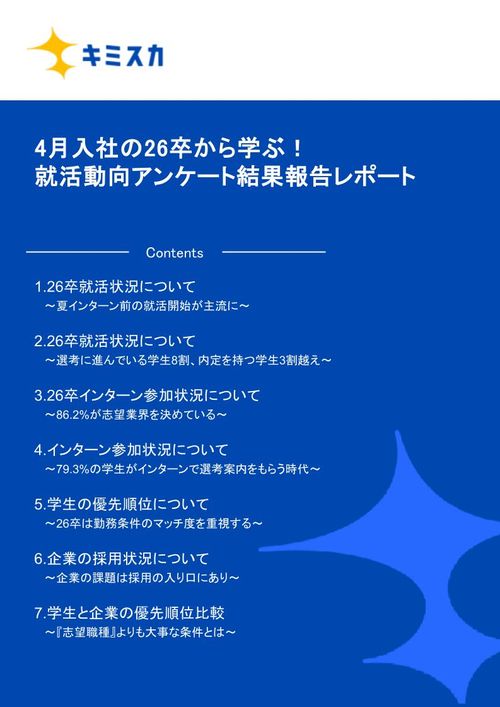 4月入社の26卒から学ぶ！就活動向アンケート結果報告レポート