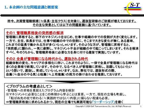 【次世代管理職育成プログラム】 ご参考資料