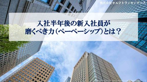 入社半年後の新入社員が 磨くべき力（ペーペーシップ）とは？