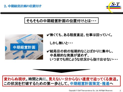 現状を打破し、中長期的な発展を目指す【中期経営計画策定・推進】の進め方＜中堅・中小企業向け＞