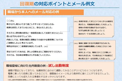 メンタル休職者への対応ポイントとメール例文