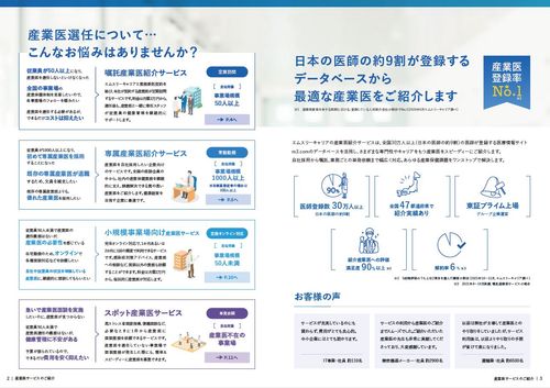 産業医の選任・交代ご検討ではありませんか？【業界最安値レベル】M3Career産業医サービスパンフレット