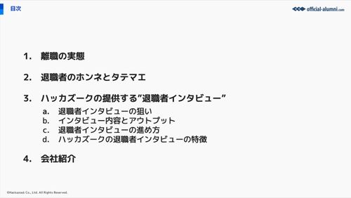 退職者インタビューサービス資料