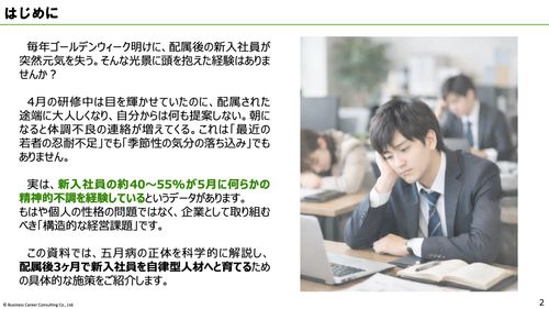 Ｚ世代新入社員の配属後フォロー術〜五⽉病で潰さない！⾃律型⼈材へ導くオンボーディングとは〜