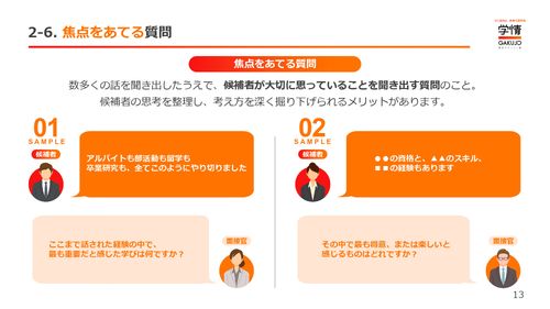 今日から活用できる！採用現場で使える面接質問集
