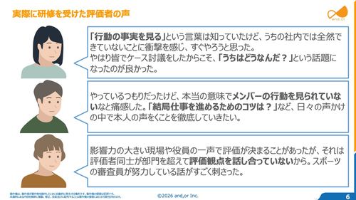 評価者同士が対話で気づく、全く新しい評価者研修の形です