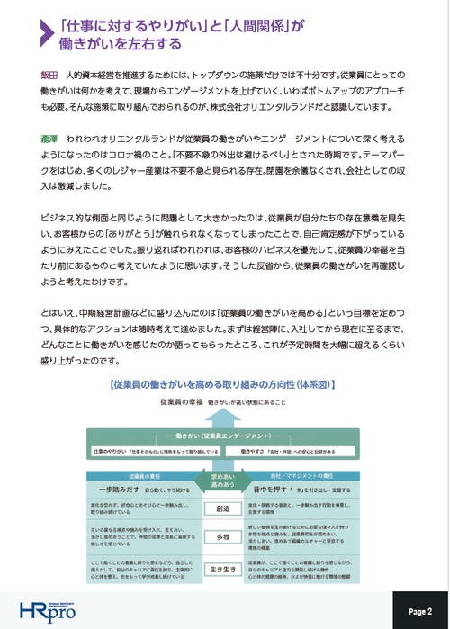 人事のアクションで、組織を変えていく ～従業員の“働きがい”最大化を目指すオリエンタルランドの現在地～