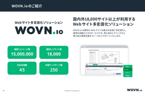 【WOVN.io】導入事例集：多言語サイトリニューアル