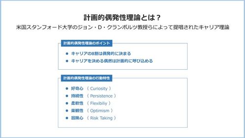 「計画的偶発性理論」 に基づいたキャリア支援策とは