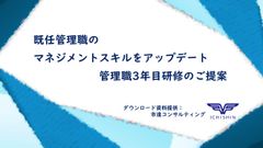 既任管理職のマネジメントスキルをアップデート　管理職3年目研修のご提案