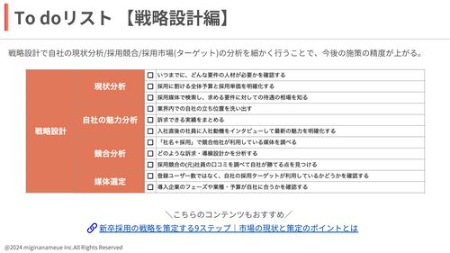 【新卒採用の打ち手がわかる】57個のTo doリスト付き!  新卒採用を成功させるための施策大全