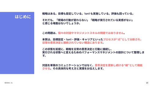 戦略の実行力を高める対話とはー 期初に見直すパフォーマンスマネジメント設計