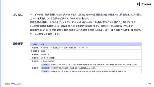 1on1ミーティング実態調査2025 -実施企業の現状から見える、課題・効果・改善のポイント-