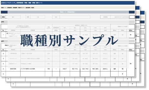 【Excel】ダウンロードしてスグ使える！人事評価シート※建築・製造・保育・介護・マーケ・デザイナー