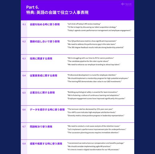 英語の会議で役立つ人事表現のページ