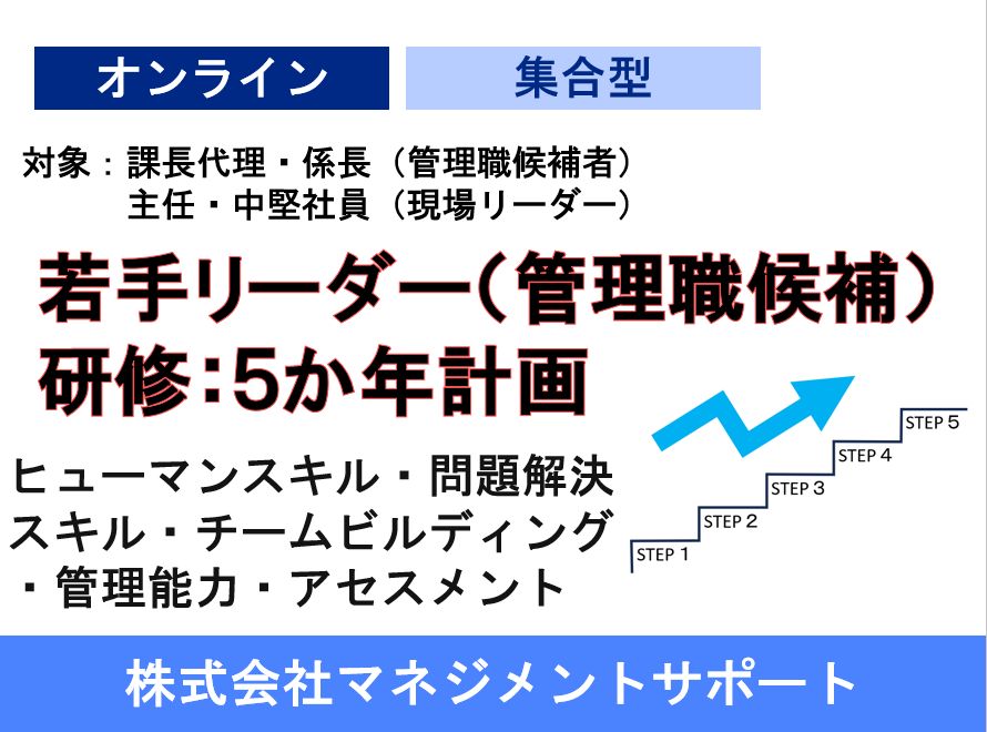 ５ヶ年で継続的に取り組む若手リーダー（管理職候補）育成プログラムを発表：マネジメントサポート