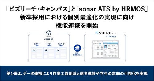 「ビズリーチ・キャンパス」と「sonar ATS by HRMOS」、機能連携を開始
