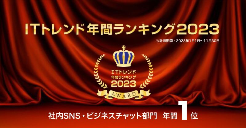 【SOLANOWA】ITトレンド年間ランキング2023「社内SNS・ビジネスチャット部門」で1位を獲得