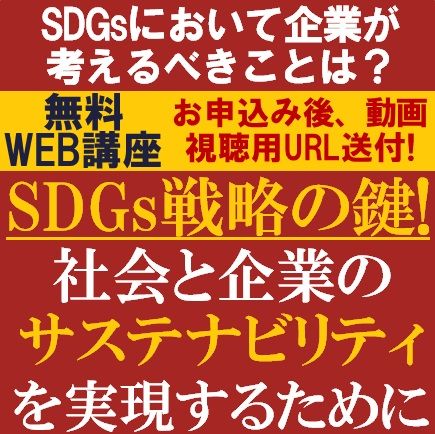 無料/社会と企業のサステナビリティを実現するための「SDGs戦略の鍵」を解説!企業が"今"考えるべきことは？