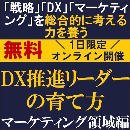 DX推進リーダーの育て方～マーケティング領域編　「戦略・DX・マーケティング」総合的に考える力を養う