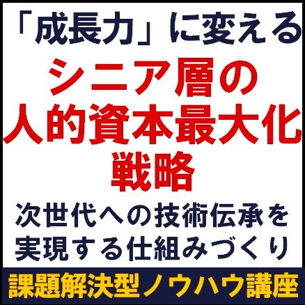 「成長力」に変えるシニア層の人的資本最大化戦略～次世代への技術伝承を実現する仕組みづくり～