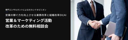 【営業&マーケティング活動改革のための無料相談会】稼ぐ力を向上させる業務改革と組織改革DX/AI活用