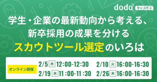 学生・企業の最新動向から考える、新卒採用の成果を分けるスカウトツール選定のいろは／dodaキャンパス
