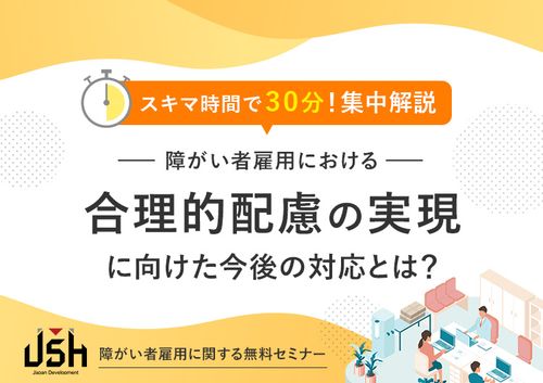 スキマ時間で30分！集中解説　合理的配慮の実現に向けた今後の対応とは？