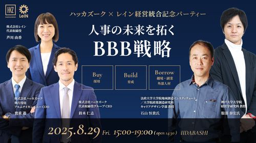 ハッカズーク×レイン 経営統合記念パーティー『 人事の未来を拓くBBB戦略 』