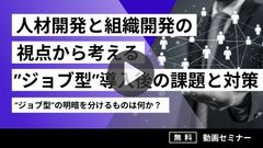 人材開発と組織開発の視点から考える「ジョブ型」導入後の課題と対策