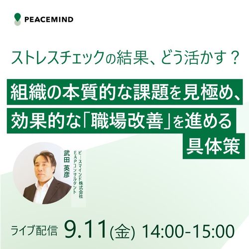 ストレスチェックの結果、どう活かす！？組織の本質的な課題を見極め、効果的な「職場改善」を進める具体策