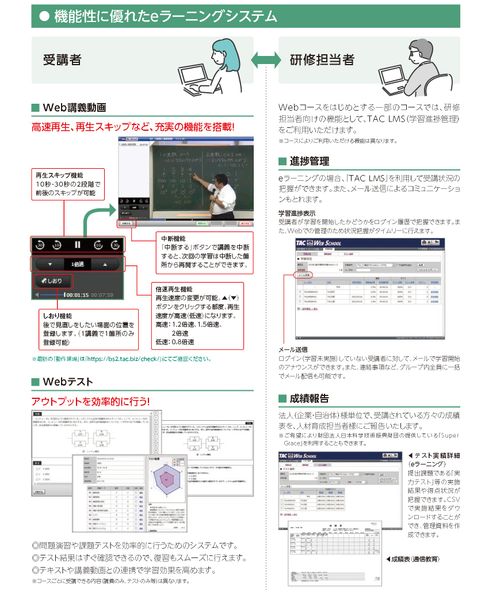 機能性に優れたeラーニングシステム