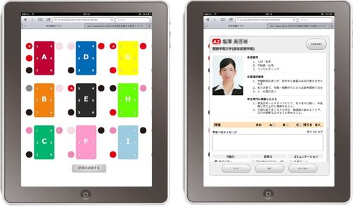 学生の志望度がわかるiPad画面の例