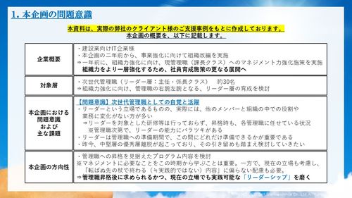 【実践型・次世代管理職研修】ご支援事例