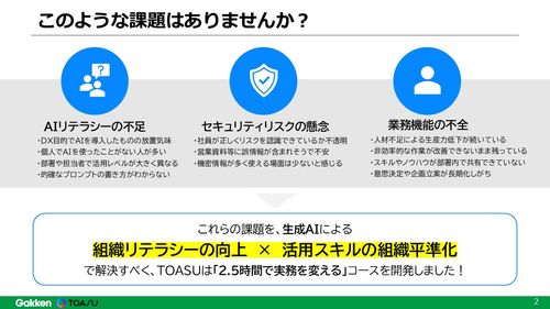 組織課題を生成AIによる「平準化＆リテラシー向上」で解決