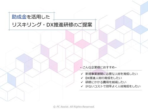 助成金を活用した リスキリング・DX推進研修のご提案