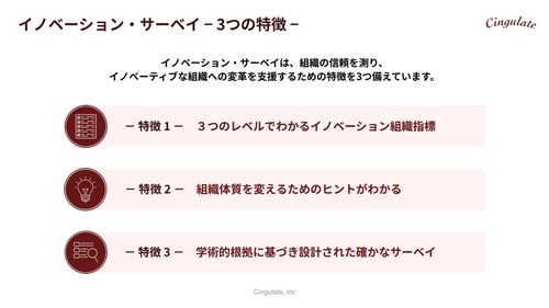 イノベーション・サーベイの3つの特徴