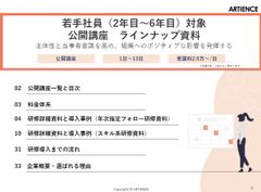 公開型【若手社員研修】若手社員の“年次・課題別”にアプローチする
