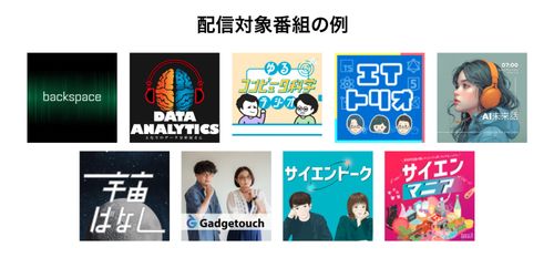 本プランで配信するポッドキャスト番組（例）