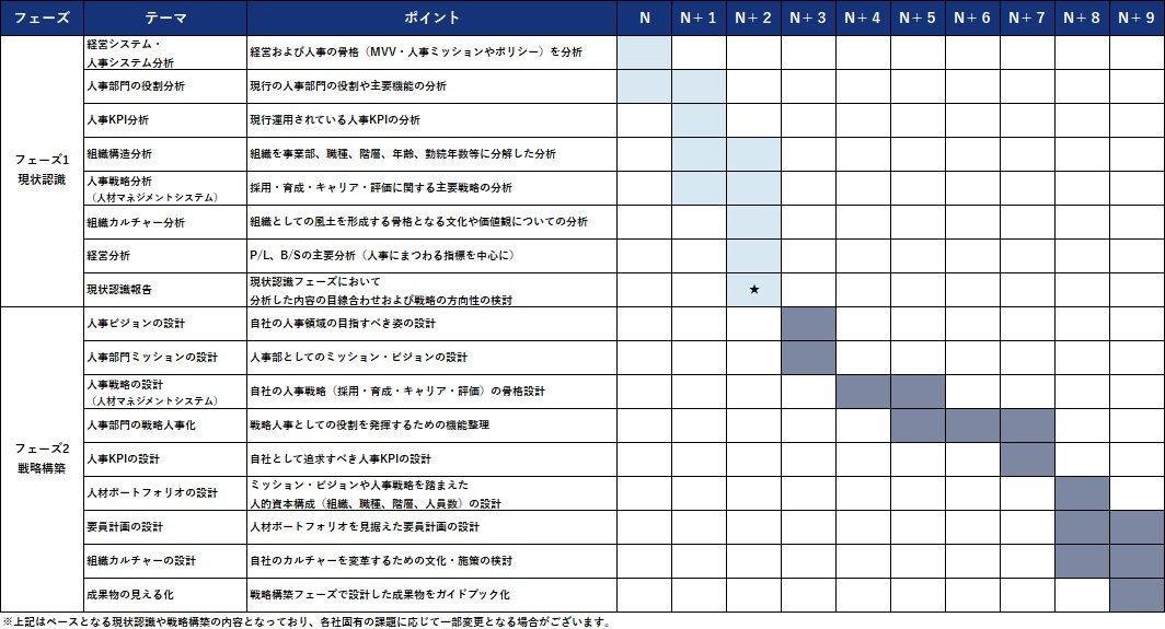 人的資本経営コンサルティングのスケジュール