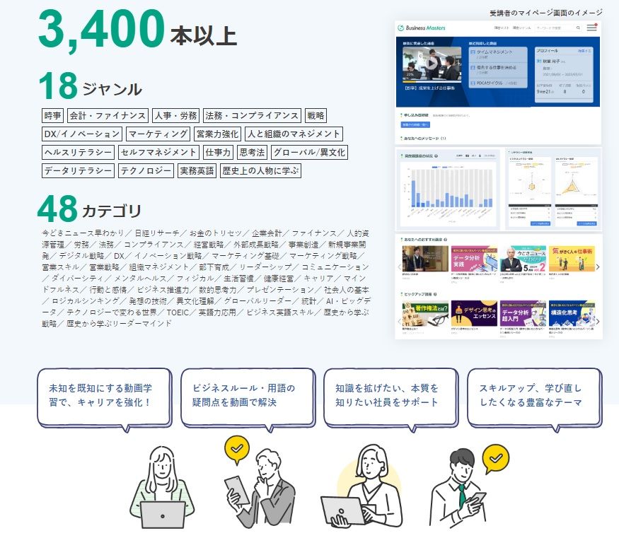 深く学べる映像教材・3,500本超【Business Masters】