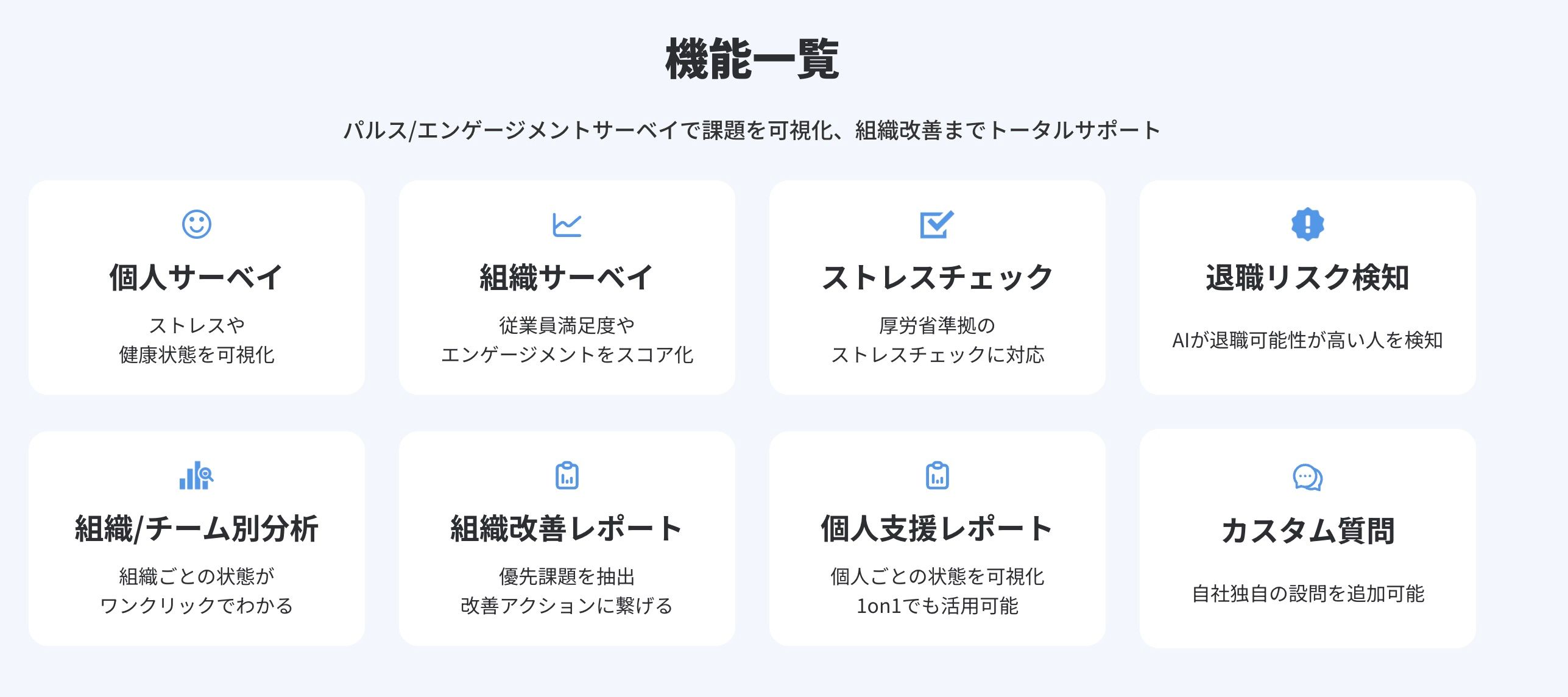 アッテルサーベイ 機能一覧