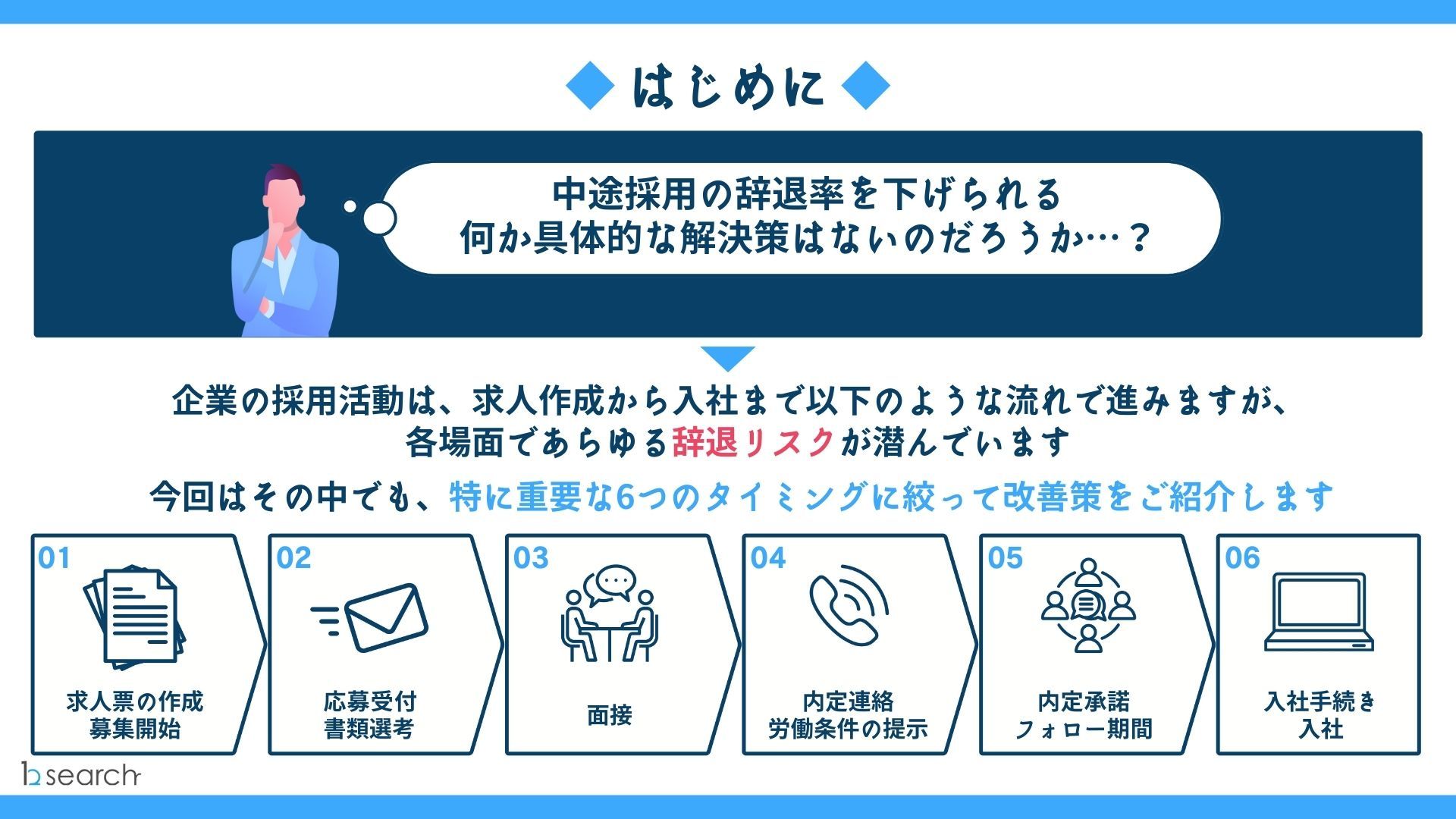 【採用担当者必見!】中途採用の辞退を防ぐ6つの改善案!